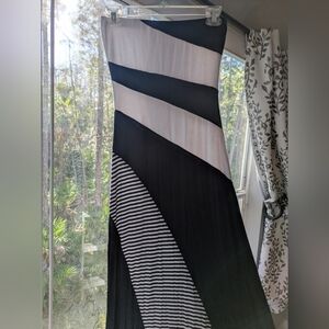 Silvergate White And Navy Striped Maxi Dress